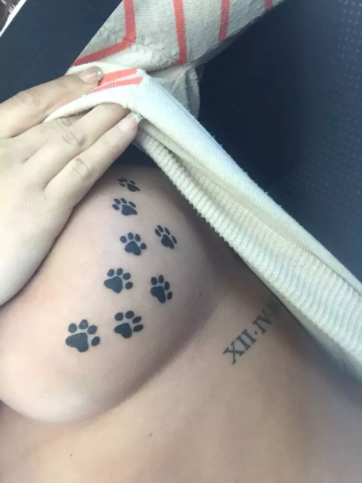 Dog Paw Tattoo Tits