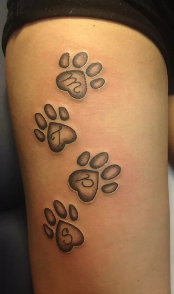 Koiran tassu tatuointi käsivarteen