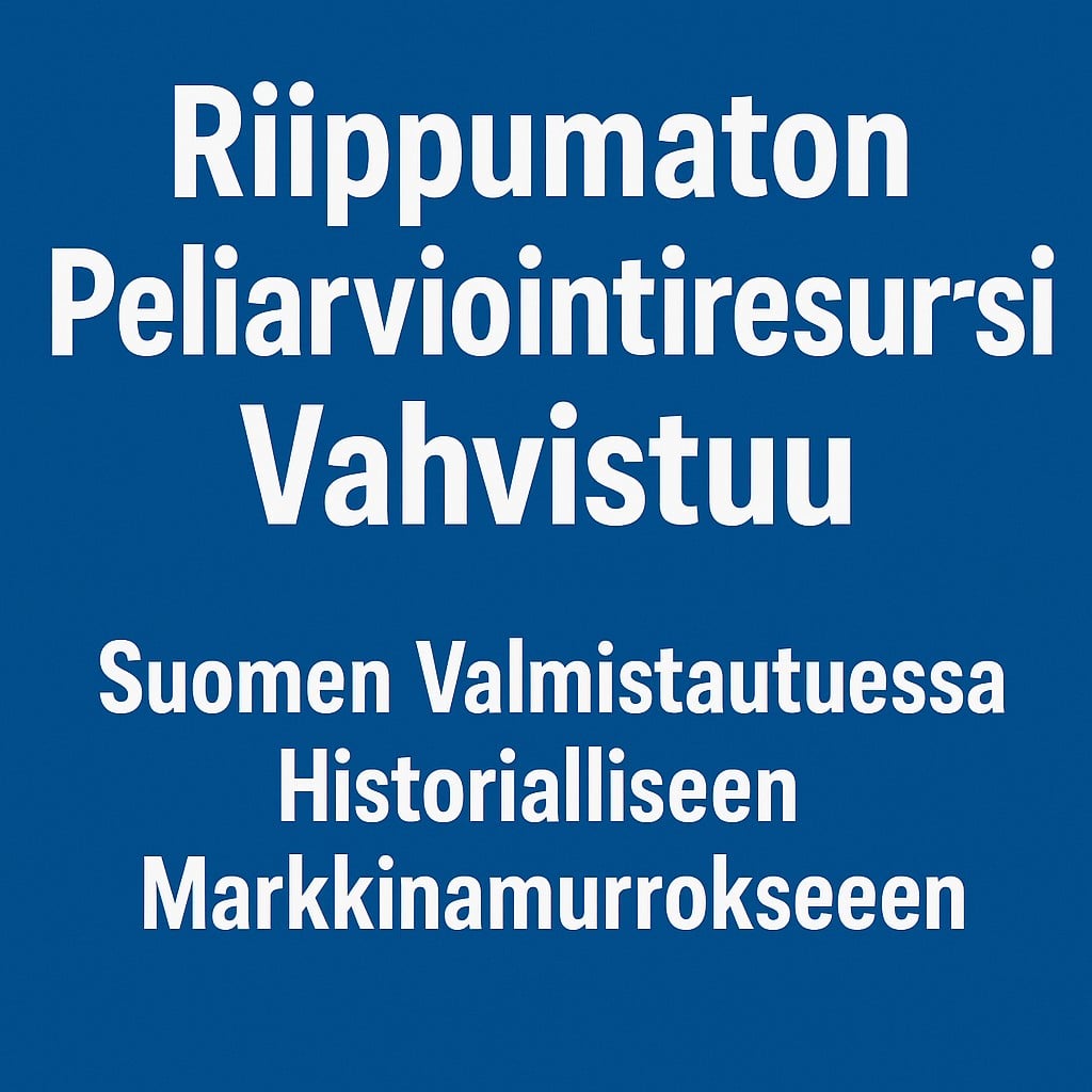 Riippumaton Peliarviointiresurssi Vahvistuu Suomen Valmistautuessa Historialliseen Markkinamurrokseen